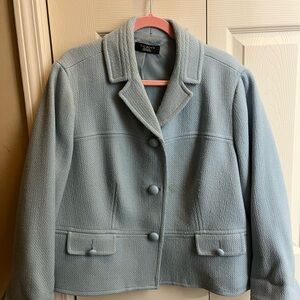 Talbots Women's Light Blue Textured Blazer